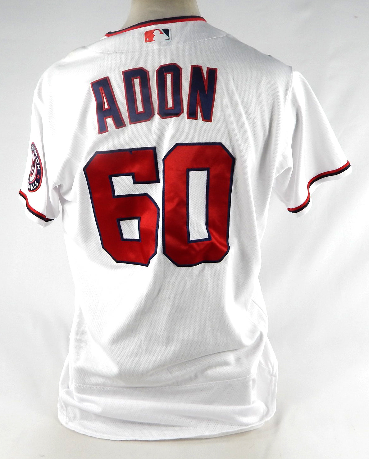 2021 Washington Nationals Joan Adon #60 Game Issued Pos Used White Jersey 46 459