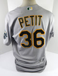 2021 Oakland Athletics Yusmeiro Petit #36 Game Issued Grey Jersey 48 DP48633