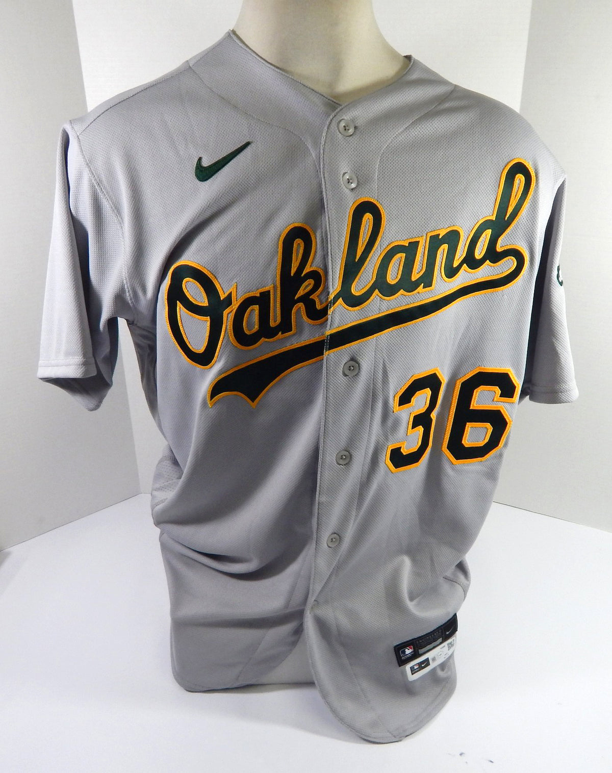 2021 Oakland Athletics Yusmeiro Petit #36 Game Issued Grey Jersey 48 DP48633 Pic2