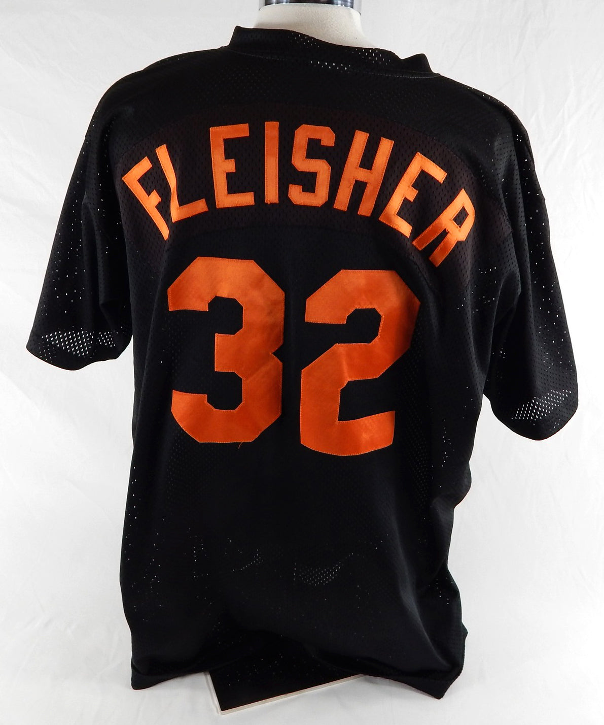 2000s Baltimore Orioles Mark Fleisher #32 Game Used Black Jersey ST BP XXL 456 Pic2