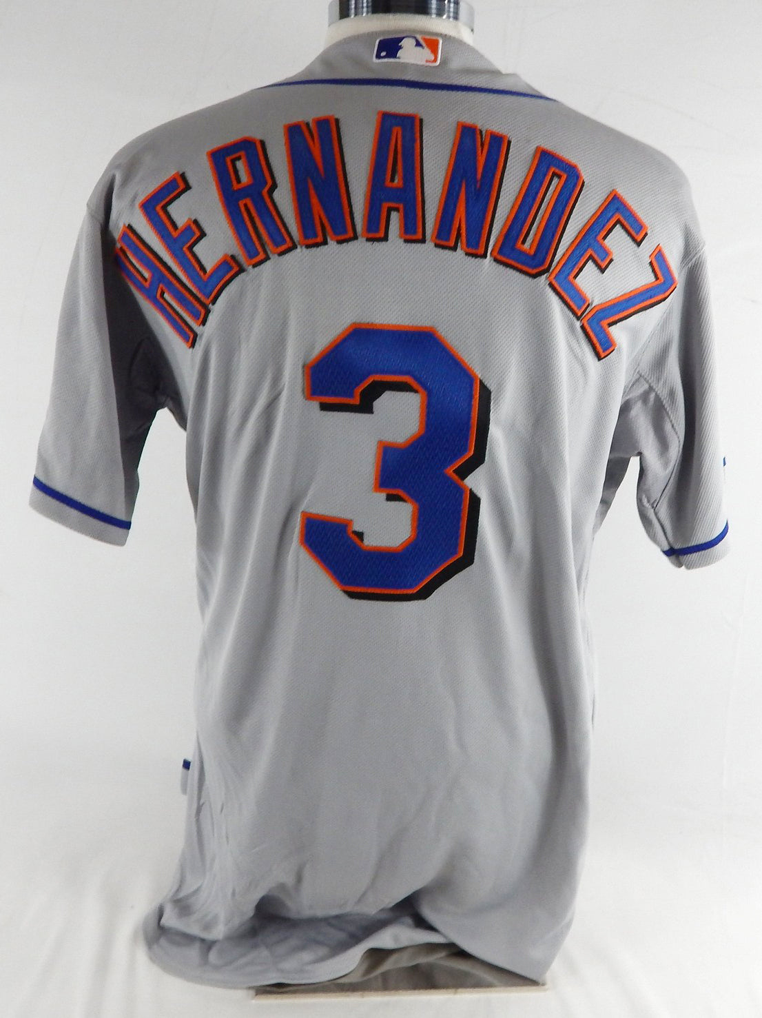2010 New York Mets Luis Hernandez #3 Game Issued Grey Jersey 44 019 Pic2