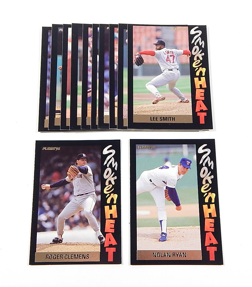 1992 Fleer Smoke 'n Heat Baseball Insert Set (12) Nm/Mt Ryan Clemens