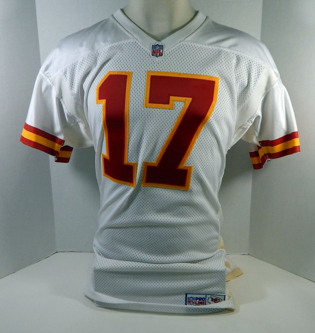1998 Kansas City Chiefs Pat Barnes #17 Game Issued White Jersey 44 DP15598 Pic2