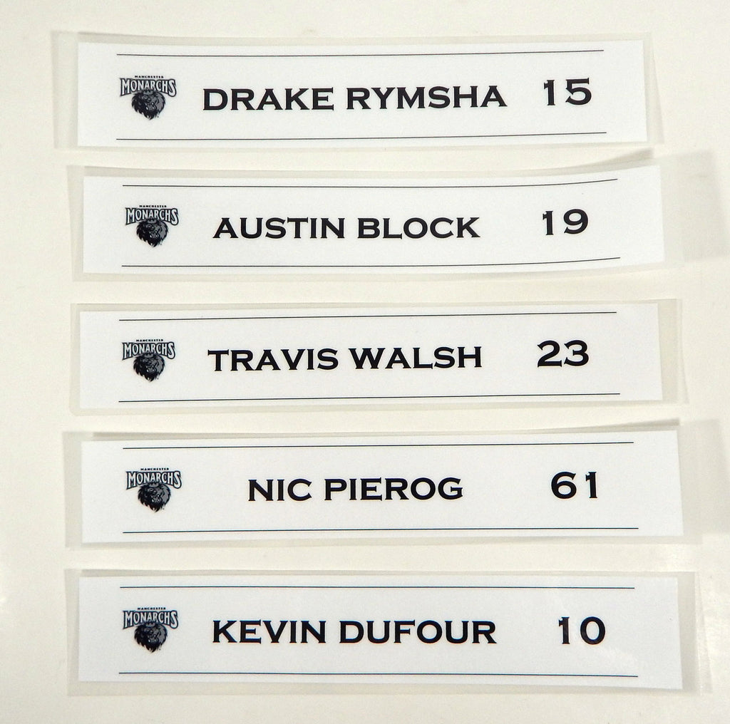 Lot of 20 Manchester Monarchs # Game Used White Plastic Locker Plate Pic2