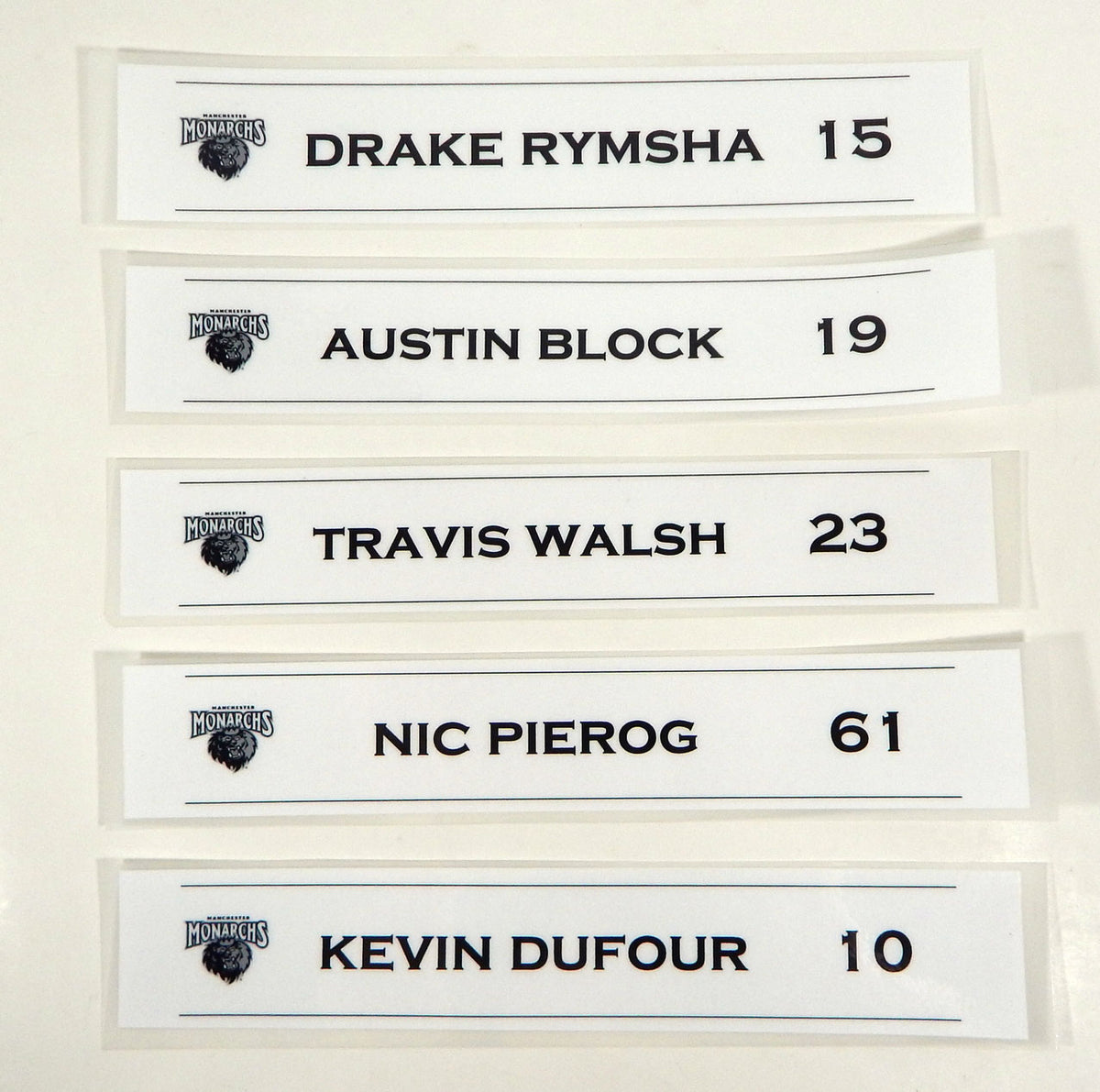 Lot of 20 Manchester Monarchs # Game Used White Plastic Locker Plate Pic2