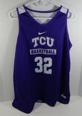 Texas Christian TCU Horn Frogs #32 Purple Nike Basketball Game Used Jersey 697