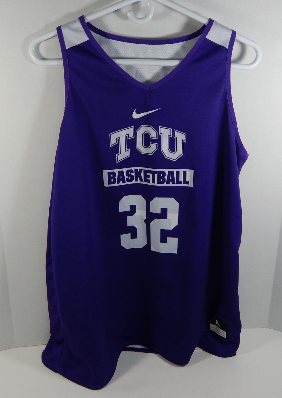 Texas Christian TCU Horn Frogs #32 Purple Nike Basketball Game Used Jersey 697