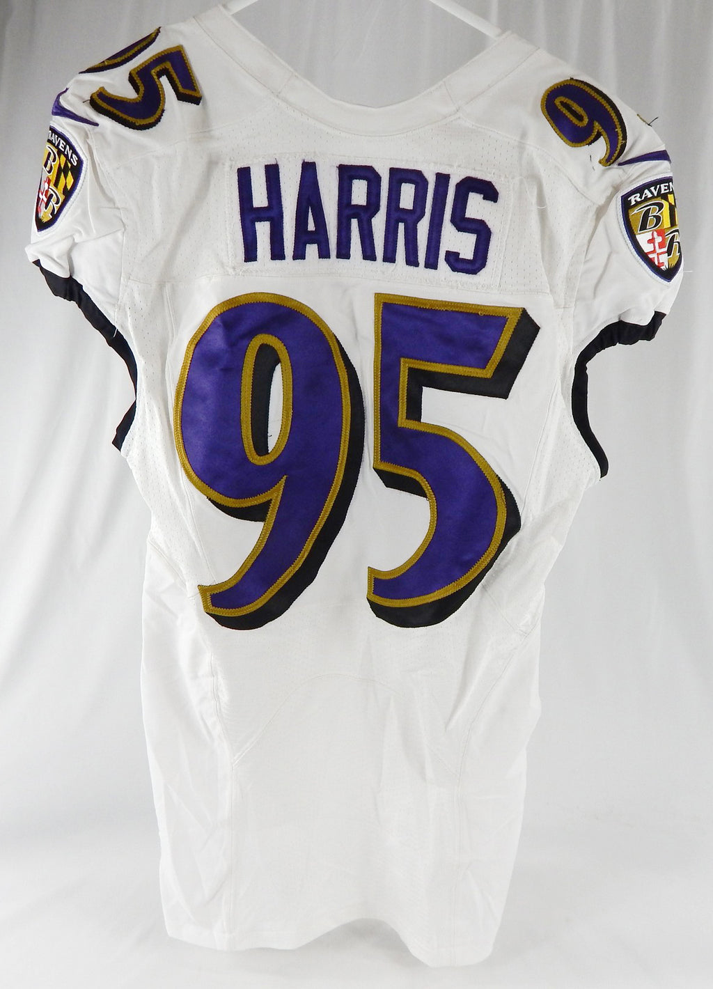 2020 Baltimore Ravens Harris #95 Game Used White Practice Jersey 40 779 Pic2