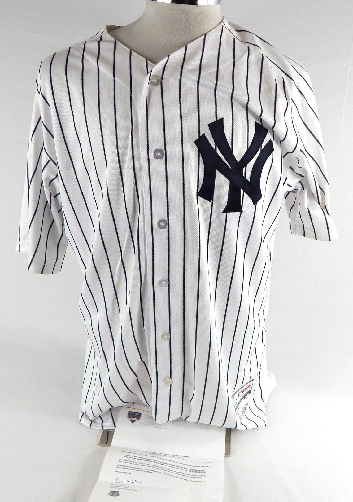 2017 New York Yankees Kyle Holder #72 Game Used White Jersey ST Opening 46 22