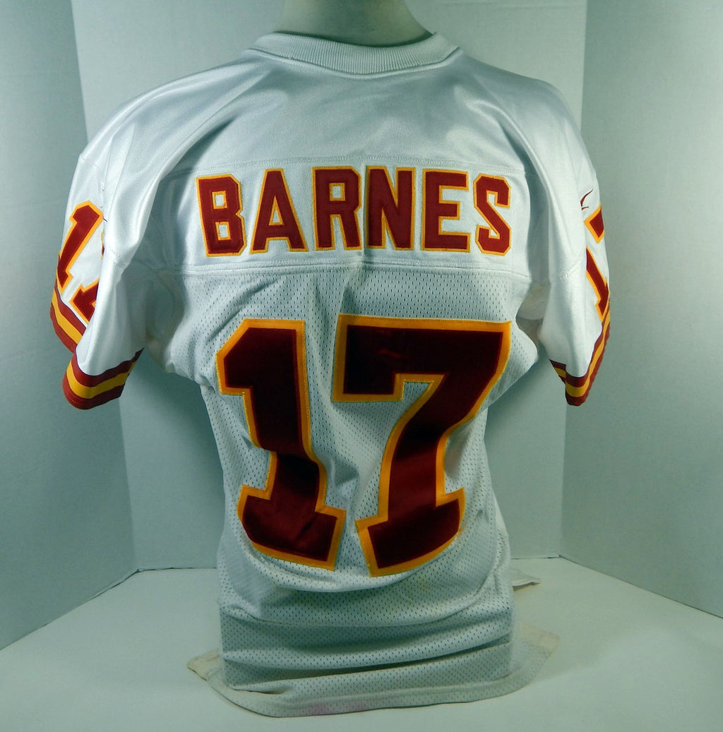 1997 Kansas City Chiefs Pat Barnes #17 Game Issued White Jersey 44 DP15600