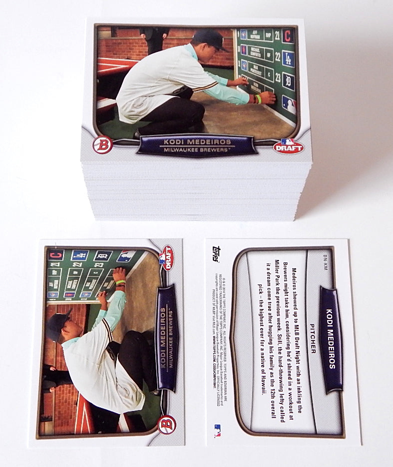 Lot of (120+) 2014 Bowman Draft Night Kodi Medeiros #DN-KM Brewers