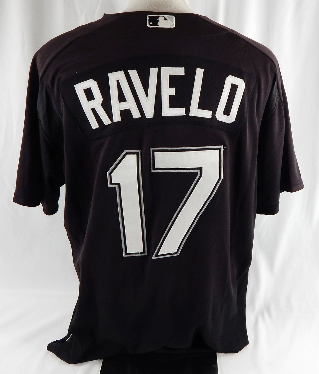2003-06 Chicago White Sox Ravelo #17 Game Used Black Jersey BP ST  46 400 Pic2