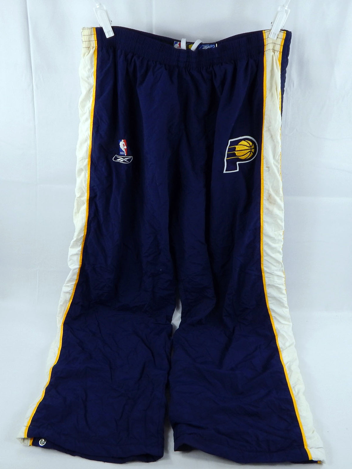 2001-06 Indiana Pacers #33 Game Used Navy Warm Up Pants 42 851