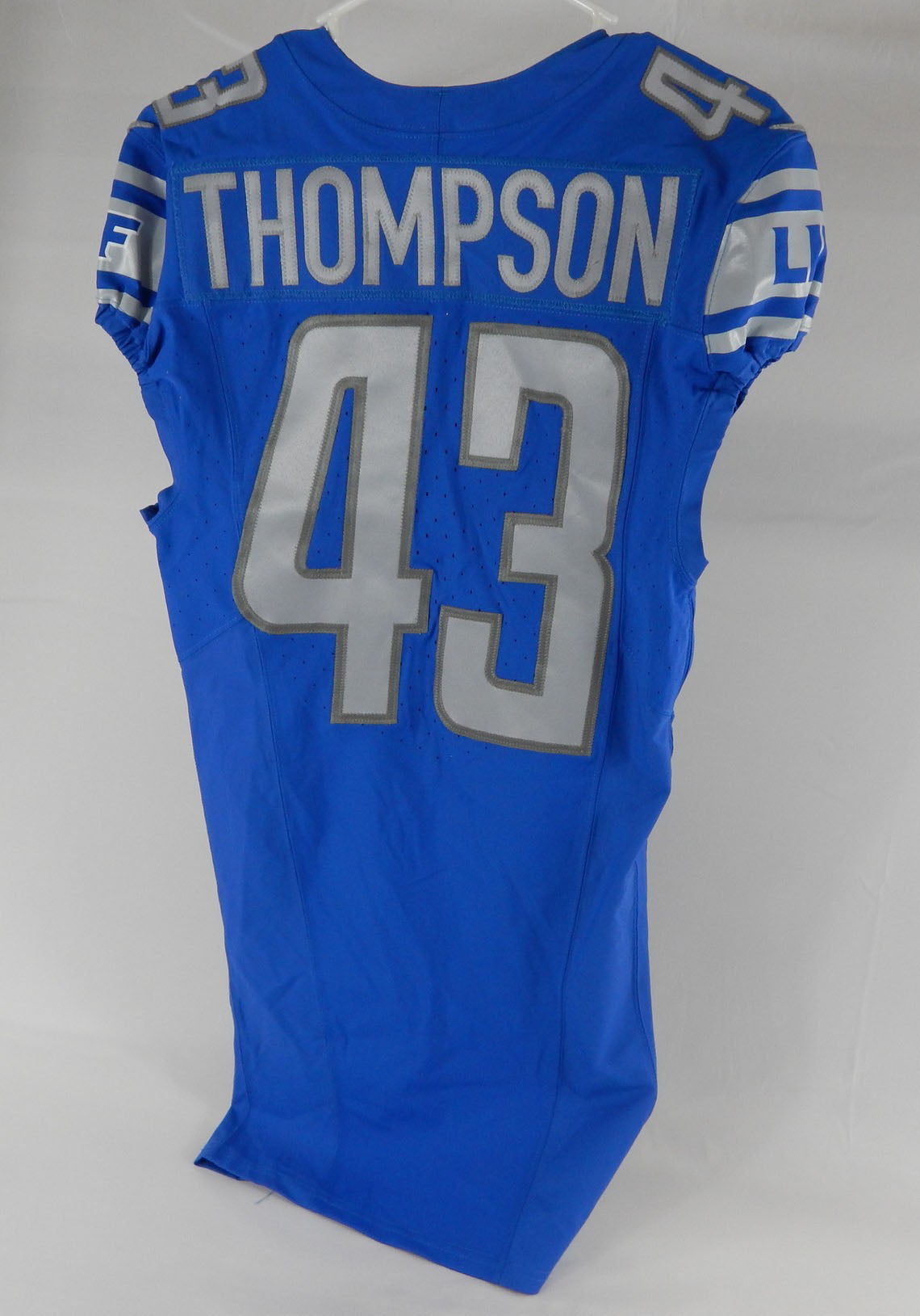 2023 Detroit Lions Keytaon Thompson #43 Game Issued Blue Jersey 90th Patch 38 6 Pic2