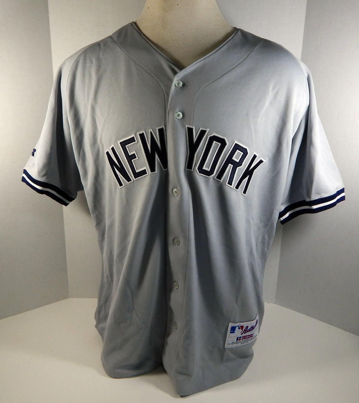 New York Yankees Jason Giambi #25 Authentic Grey Jersey Russell Athletic 52 88 Pic2