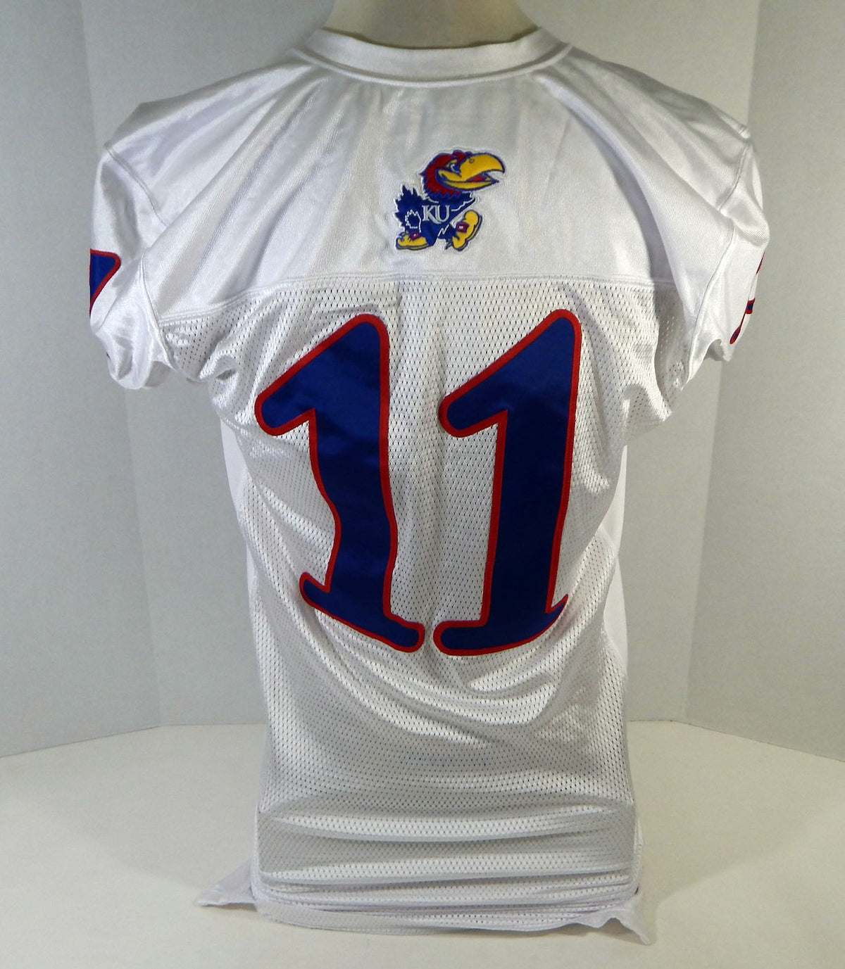Kansas Jayhawks #11 Game Issued White Jersey 42 477 Pic2