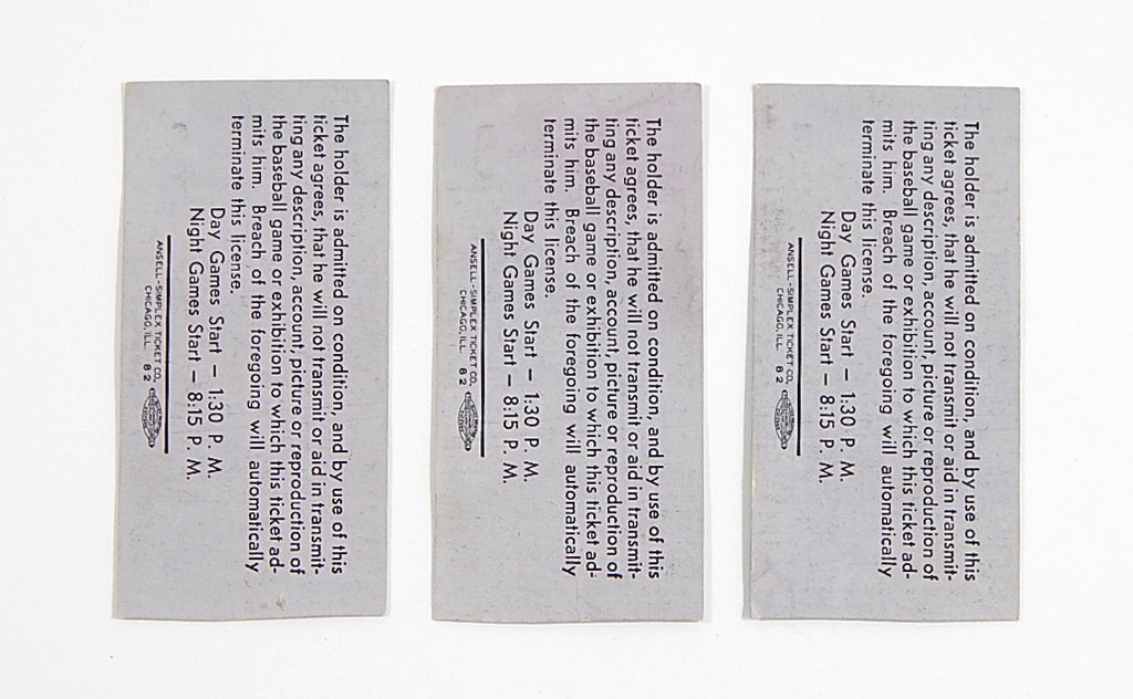 Lot of (3) 1958 Detroit Tigers vs Kansas City Athletics Ticket Stubs 5/11/58 Pic2