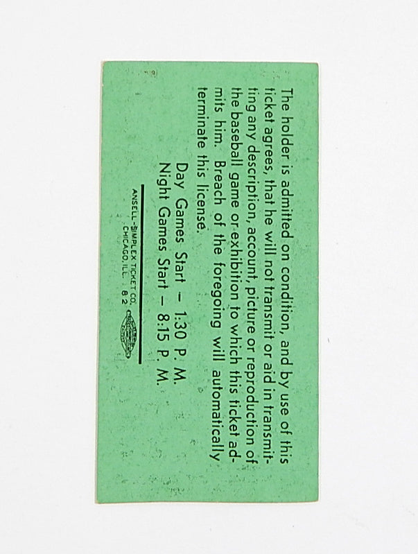 1958 Detroit Tigers vs Washington Senators Vintage Ticket Stub 7/27/58 Pic2