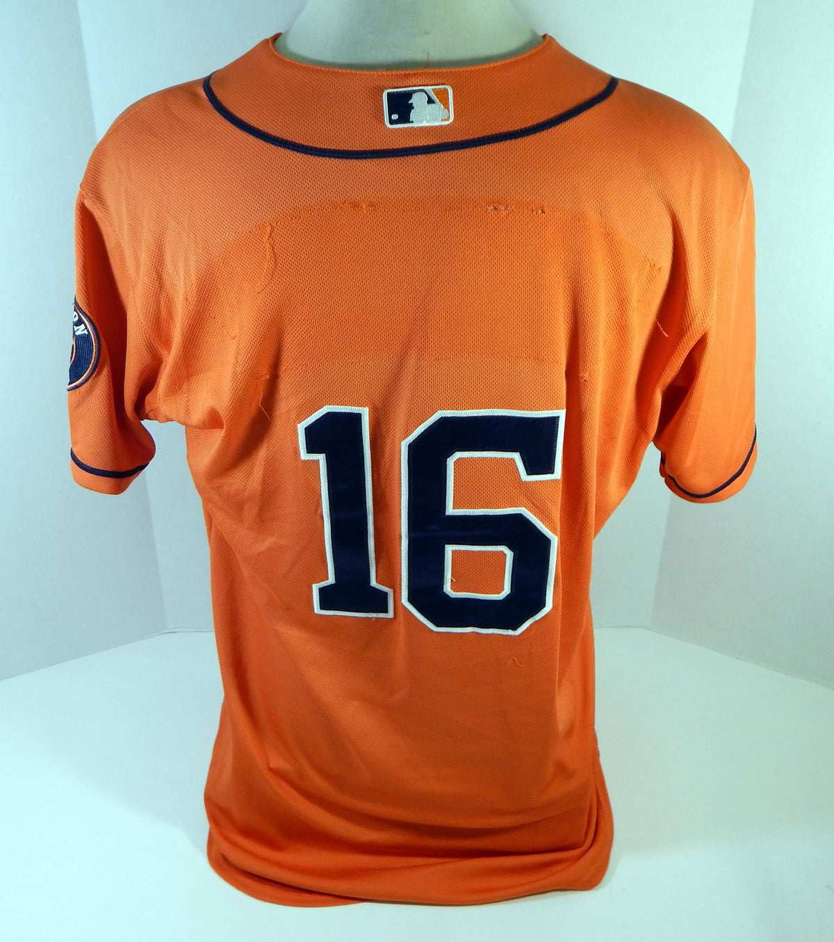 2013-2019 Houston Astros #16 Game Used Orange Jersey Name Plate Removed 48 610 Pic2