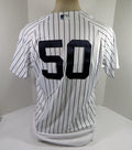 2018 New York Yankees Reggie Willits #50 Game Used White Jersey Opening Day 44 6