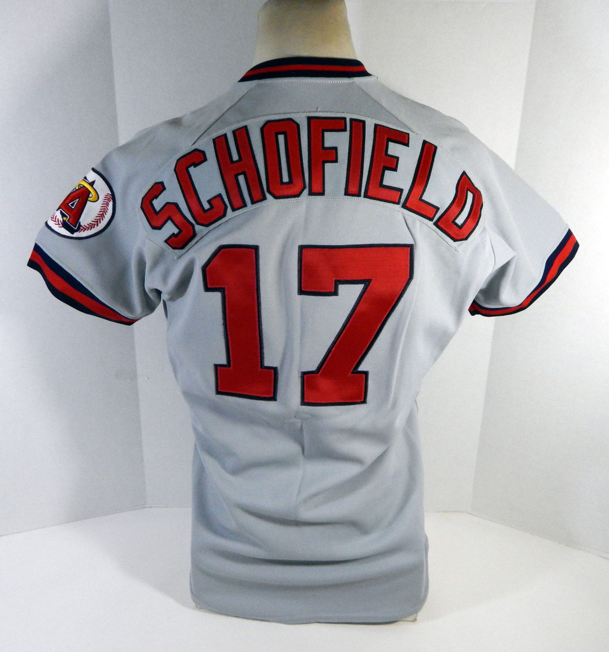 1990 California Angels Dick Schofield #17 Game Used Grey Jersey DP14453