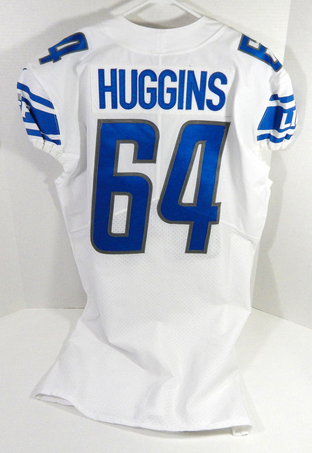 2019 Detroit Lions Albert Huggins #64 Game Issued White Jersey 46 DP59234