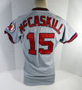 1990 California Angels McCaskill #15 Game Used Grey Jersey 44 DP14454