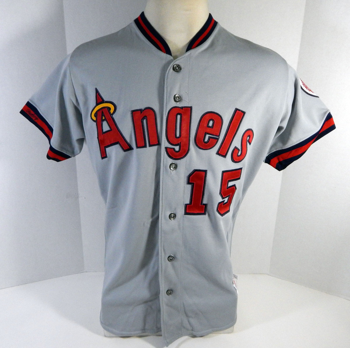 1990 California Angels McCaskill #15 Game Used Grey Jersey 44 DP14454 Pic2