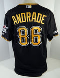 2019 Pittsburgh Pirates Heberto Andrade #86 Game Issued Ps Used Black Jersey 150