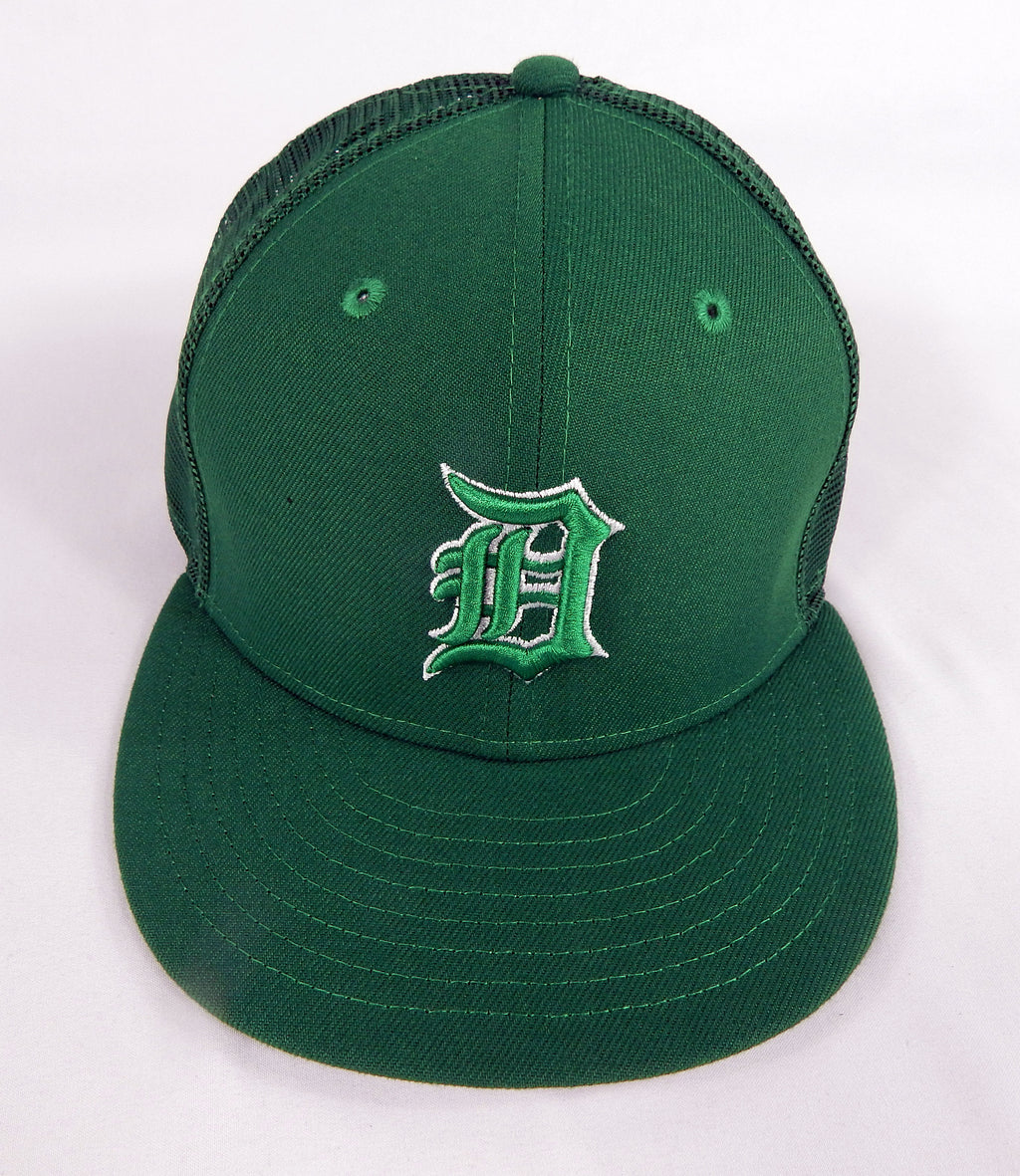 2022 Detroit Tigers Alex Lange #55 Game Issued Pos Used Green Hat St Patricks 2