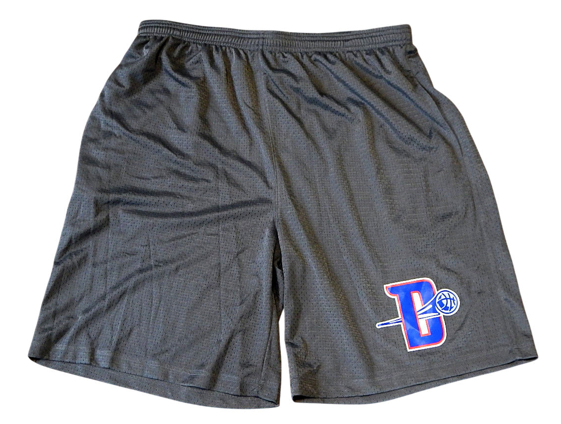 Detroit Pistons Graphite Icon Elbowgrease Basketball Shorts Adult XL Gray New