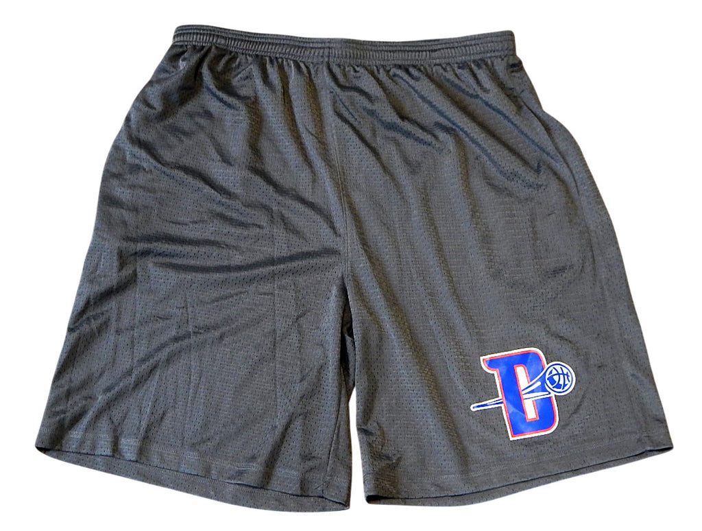 Detroit Pistons Graphite Icon Elbowgrease Basketball Shorts Adult XXL Gray New