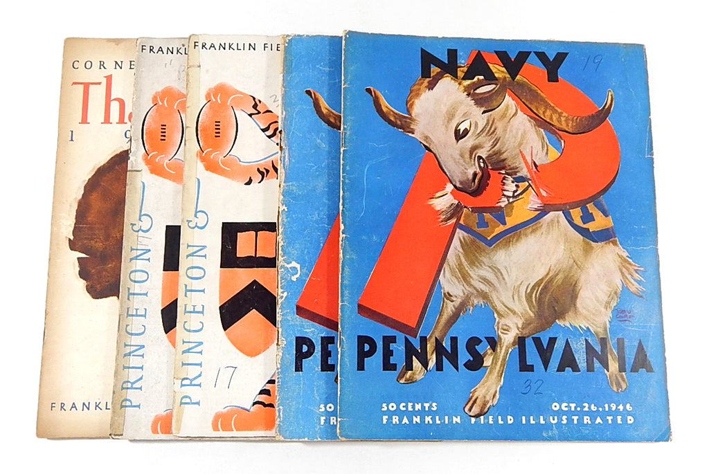 Lot of (5) Assorted 1946 Pennsylvania Penn College Football Programs