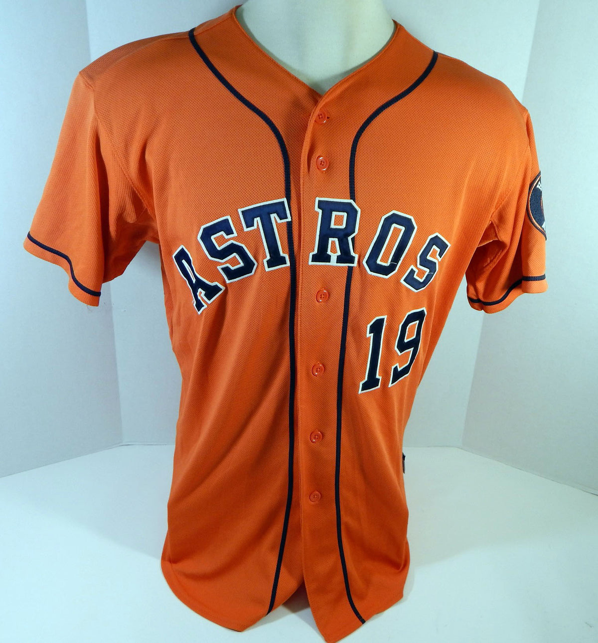 2013-2019 Houston Astros #19 Game Used Orange Jersey Name Plate Removed 46 613 Pic2