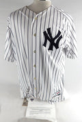 2017 New York Yankees Carlos Mendoza #64 Game Used White Jersey ST Opening Day 7