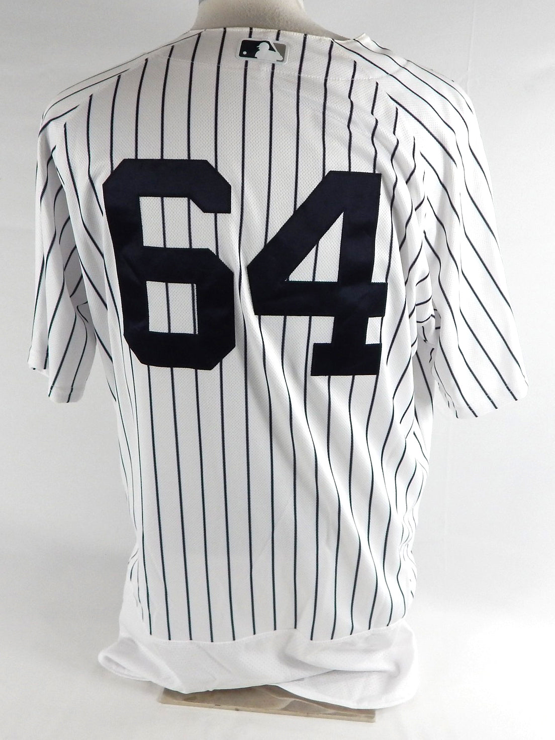 2017 New York Yankees Carlos Mendoza #64 Game Used White Jersey ST Opening Day 7 Pic2