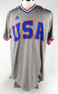 Kansas Jayhawks Blank Game Issued Grey Jersey USA Baseball 44 063