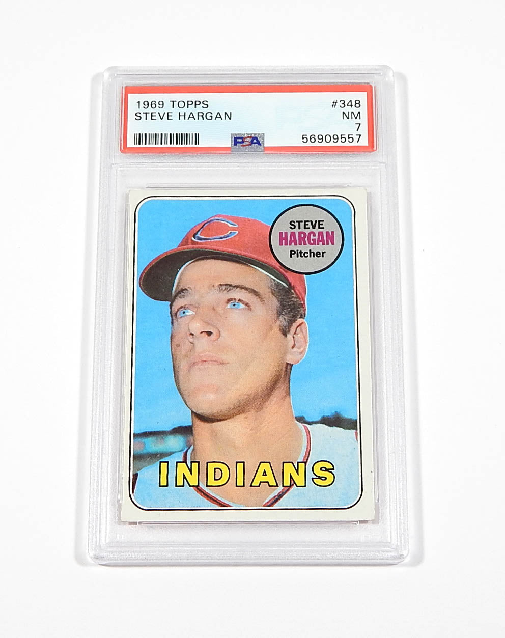 1969 Topps Steve Hargan #348 Indians PSA 7