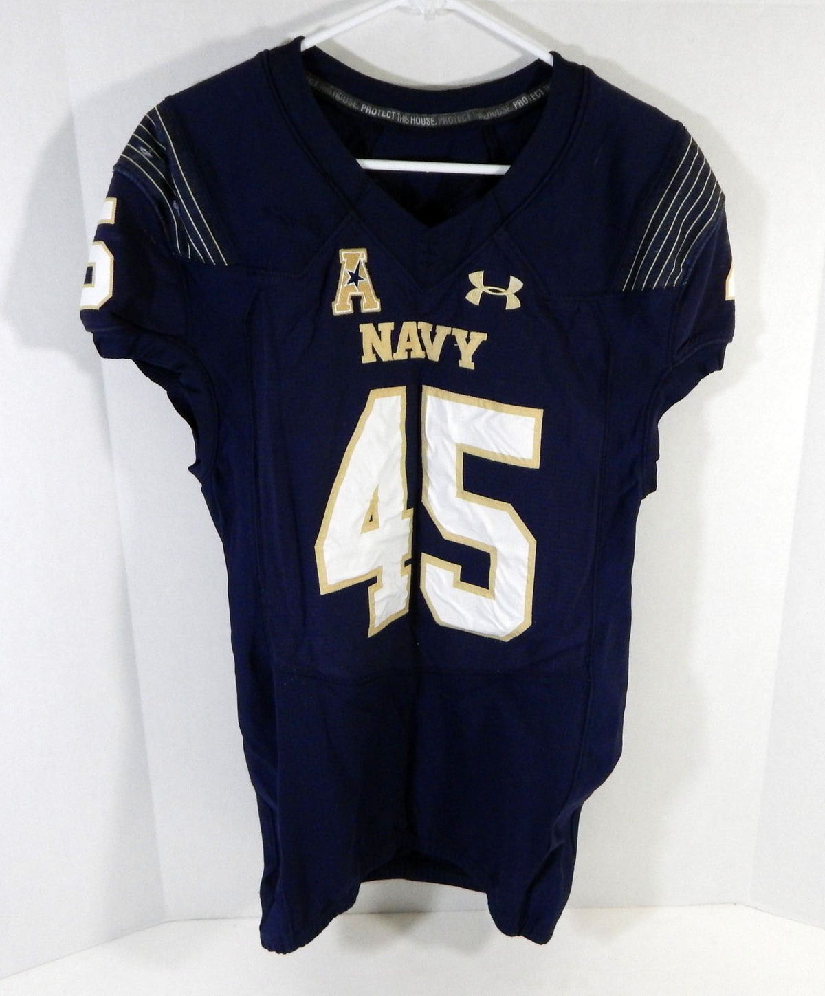2018 Navy Academy Midshipmen #45 Game Used Navy Jersey Name Plate Removed 42 484