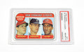 1969 Topps Denny McLain / Luis Tiant #11 AL Strikeout Leaders PSA 8