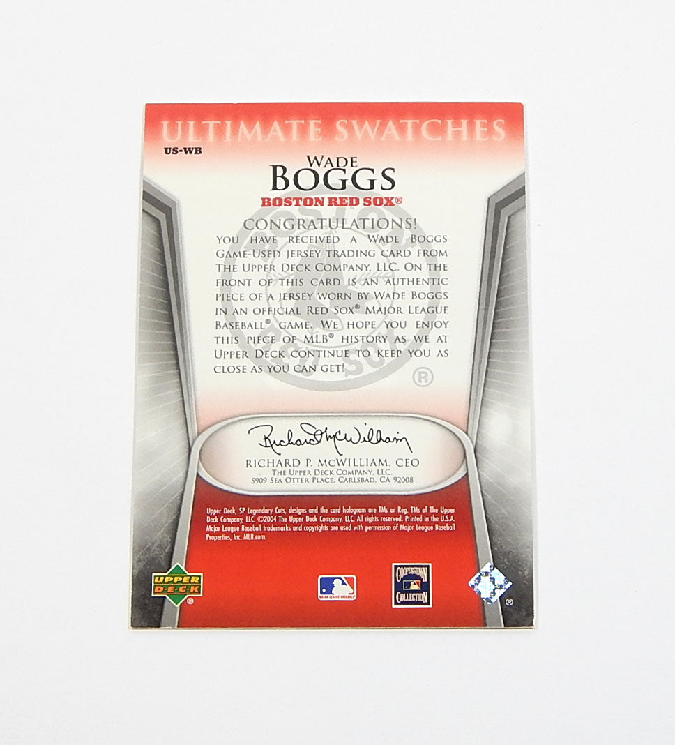 2004 SP Legendary Cuts Ultimate Swatches Wade Boggs #US-WB Game Used Jersey Pic2