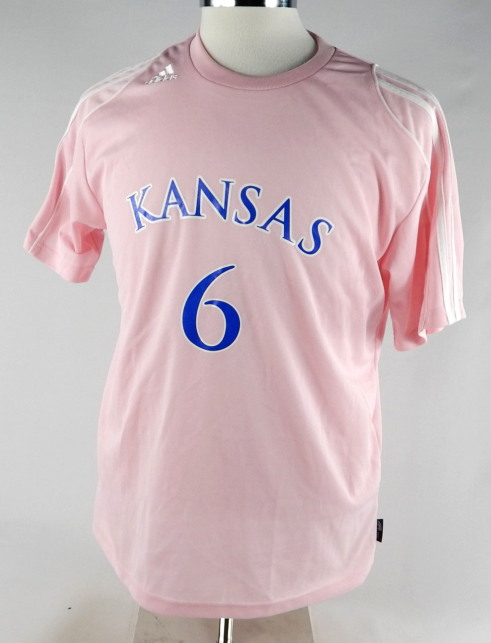 2011-12 Kansas Jayhawks #6 Game Used Pink Jersey Soccer L 067