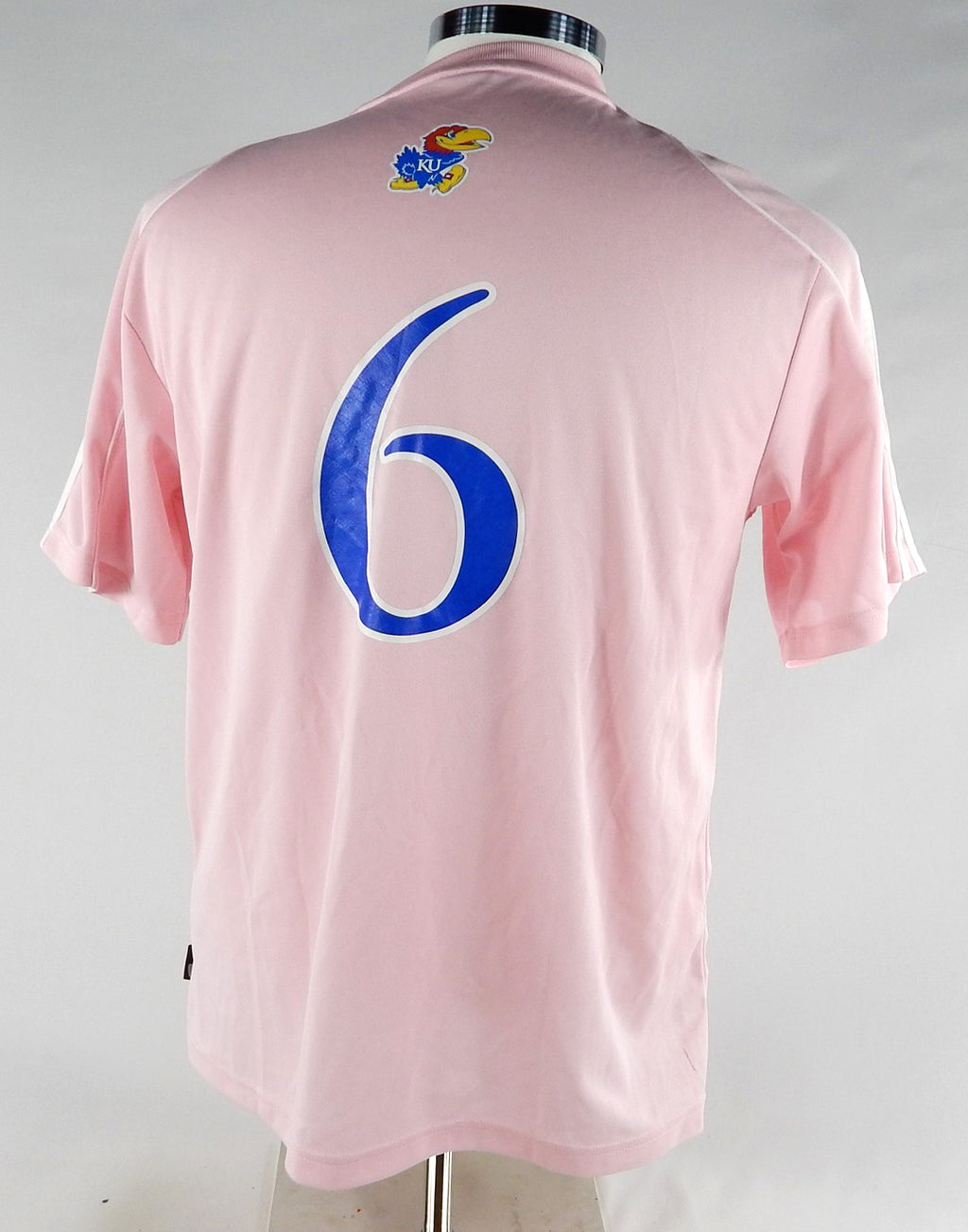 2011-12 Kansas Jayhawks #6 Game Used Pink Jersey Soccer L 067 Pic2