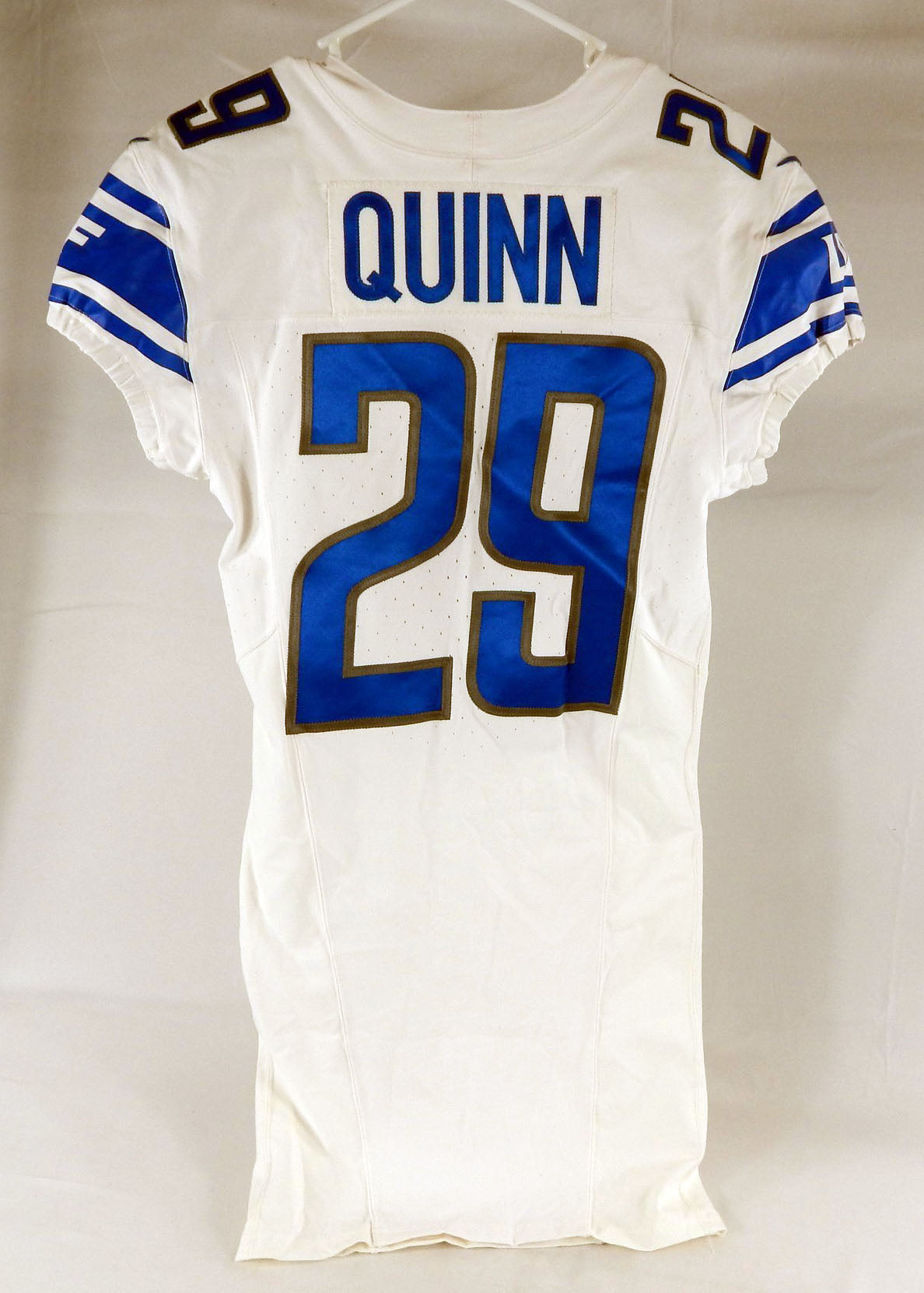 2023 Detroit Lions Trey Quinn #29 Game Issued White Jersey 90th Patch 38+4 913 Pic2