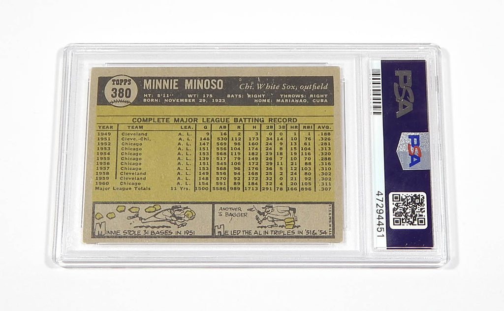 1961 Topps Minnie Minoso #380 White Sox PSA 4 Pic2