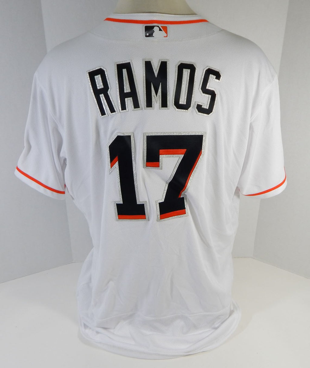 Miami Marlins Ramos #17 Game Issued White Jersey DP13622