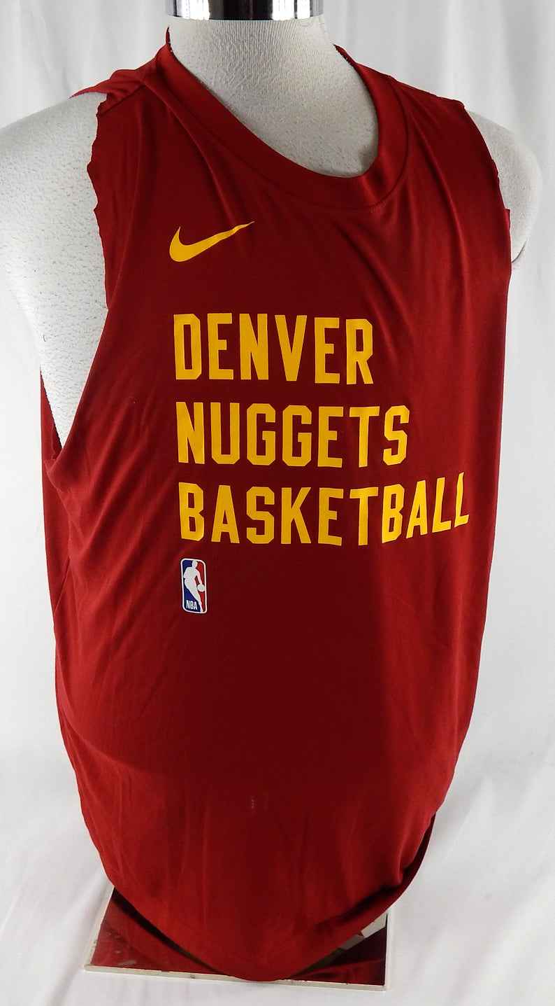 2023-24 Denver Nuggets Collin Gillespie #21 Game Used Red Tank Training Shirt 2