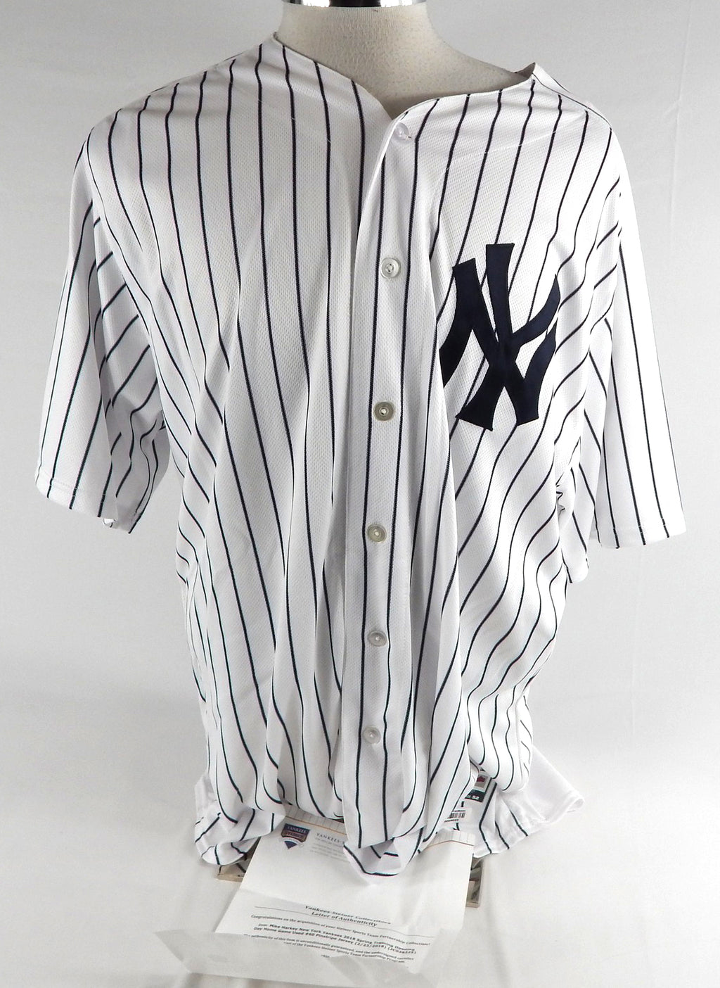 2018 New York Yankees Mike Harkey #60 Game Used White Jersey ST Opening Day 52 0