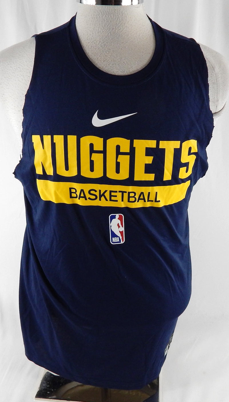 2022-23 Denver Nuggets Collin Gillespie #21 Game Used Navy Training Shirt L 543