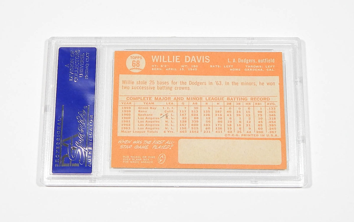1964 Topps Willie Davis #68 Dodgers PSA 7 Pic2